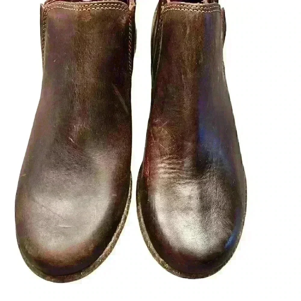 Clarks Artisan Sz.‎ 7.5 Wilrose Jade Brown Nubuck Ankle Bootie Work Casual Wear